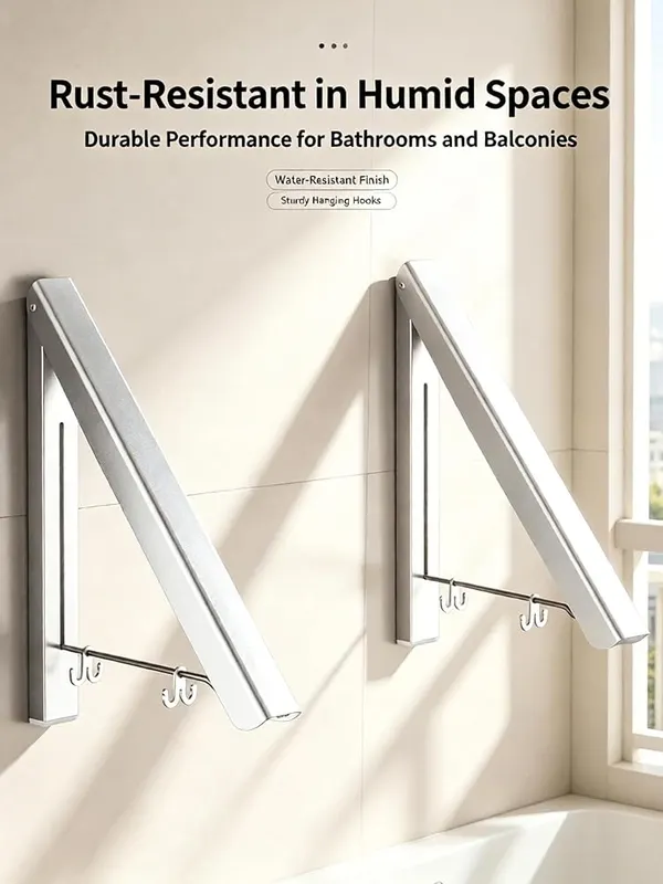 ChayWillow Wall Mounted Folding Clothes Drying Rack – Resists rust in humid environments