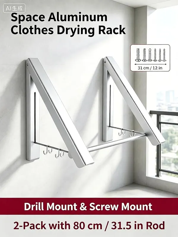 ChayWillow Wall Mounted Folding Clothes Drying Rack – Compact space saving laundry solution
