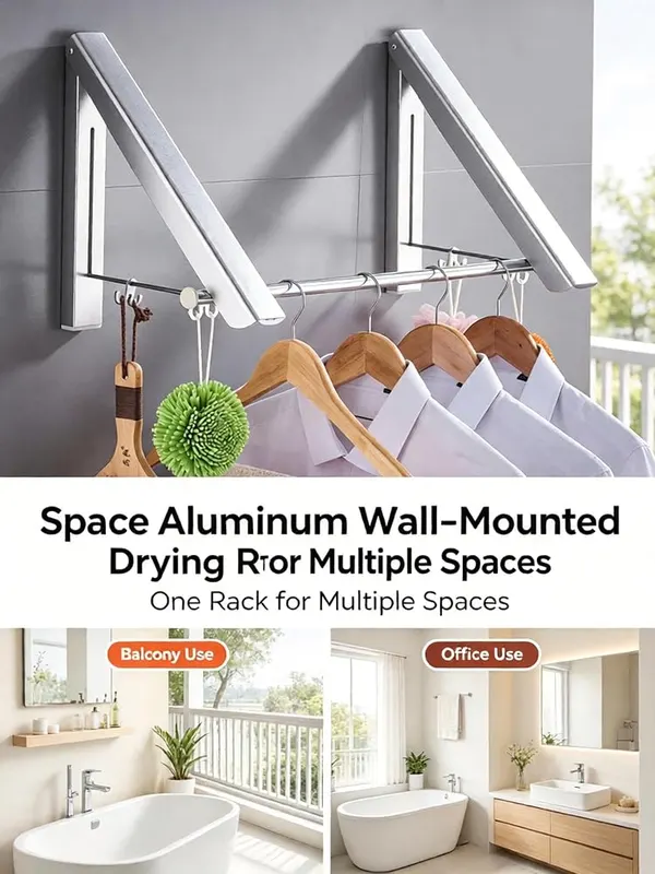 ChayWillow Wall Mounted Folding Clothes Drying Rack – product photo 9 of 9