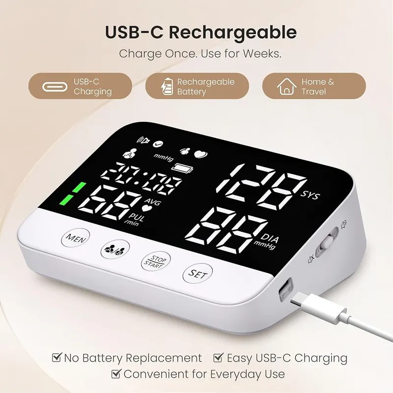 ChicDream Blood Pressure Monitors – USB-C rechargeable battery