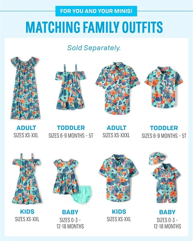 The Children’s Place Family Matching Dresses – CLOSURE — Pullover style with elasticized waist