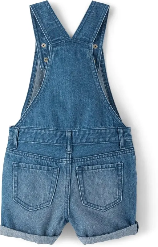 The Children’s Place Denim Shortall – CLOSURE — Adjustable snap closures at shoulders