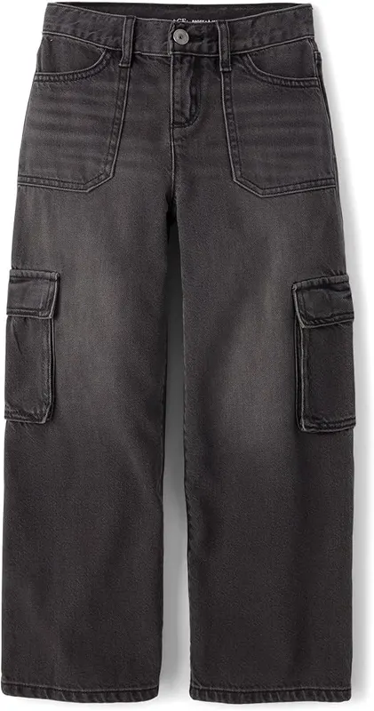 The Children’s Place Girls,Baggy Jeans,Thunder Wash Cargo,5