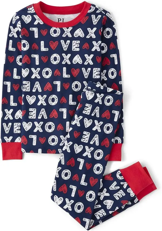 The Children’s Place Valentine’s Day Long Sleeve Top Blue Love in Blue Love