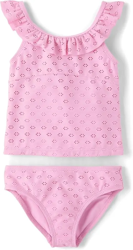 The Children’s Place Girls,2-Piece Tankini Swimsuit,Strawberry Milk,XX-Large in Strawberry Milk