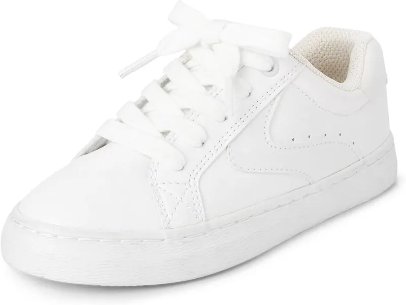 The Children’s Place boys,Sneakers,and Toddler Uniform Low Top Sneakers,White,1 in White