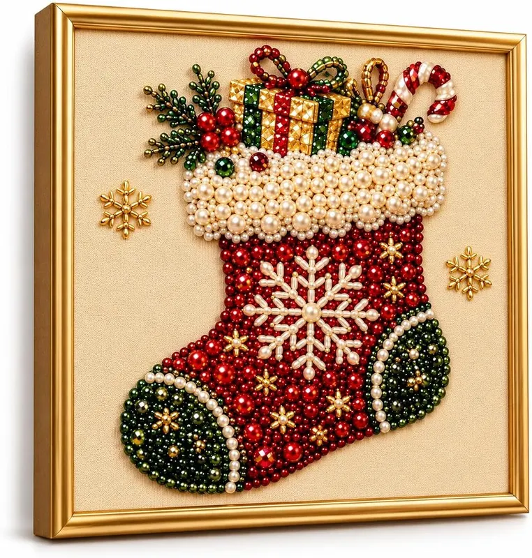 Christmas Stocking Pearl Diamond Art Kit