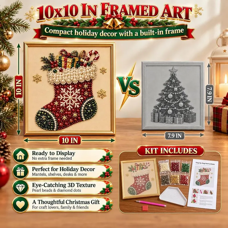 Christmas Stocking Pearl Diamond Art Kit – product photo 2 of 7