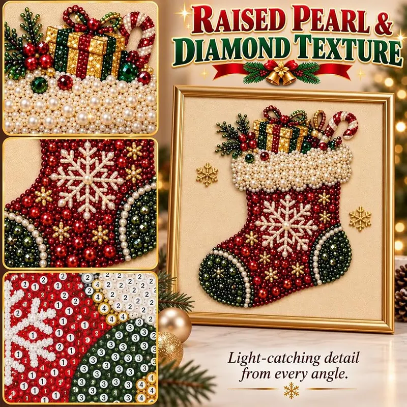 Christmas Stocking Pearl Diamond Art Kit – product photo 3 of 7