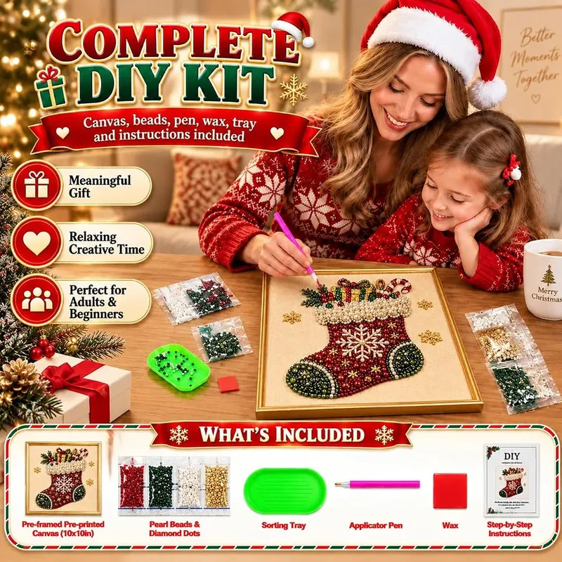 Christmas Stocking Pearl Diamond Art Kit – product photo 5 of 7
