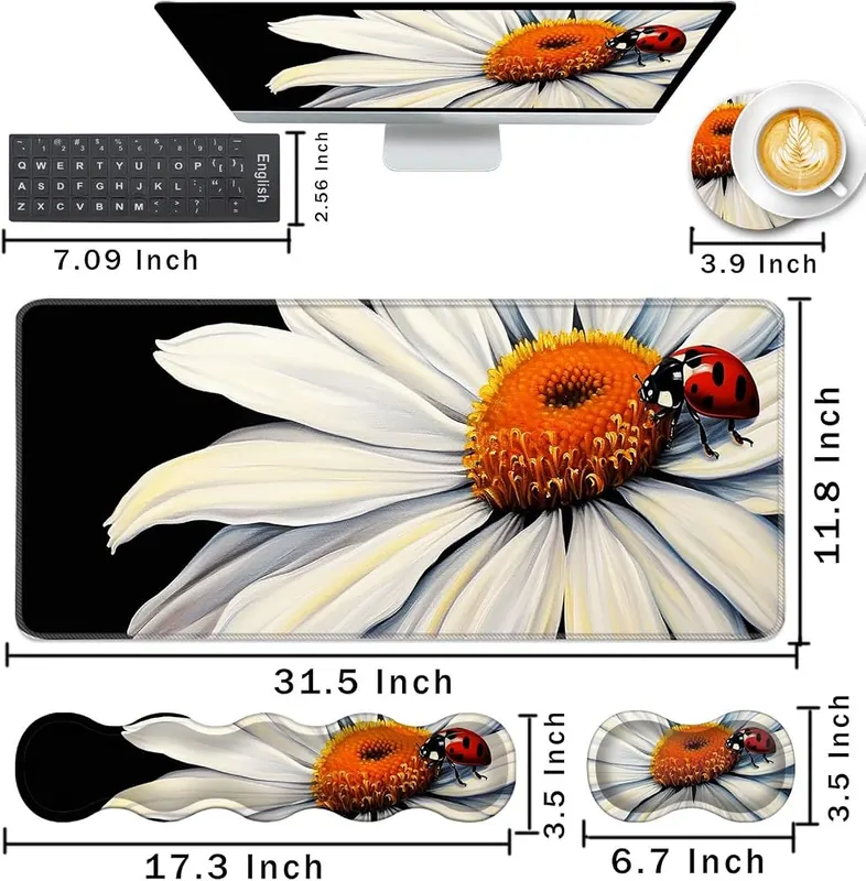 CICPLKSE Keyboard Wrist Rest and Mouse Pad – Large and Extended Size:XL large mouse pad:31