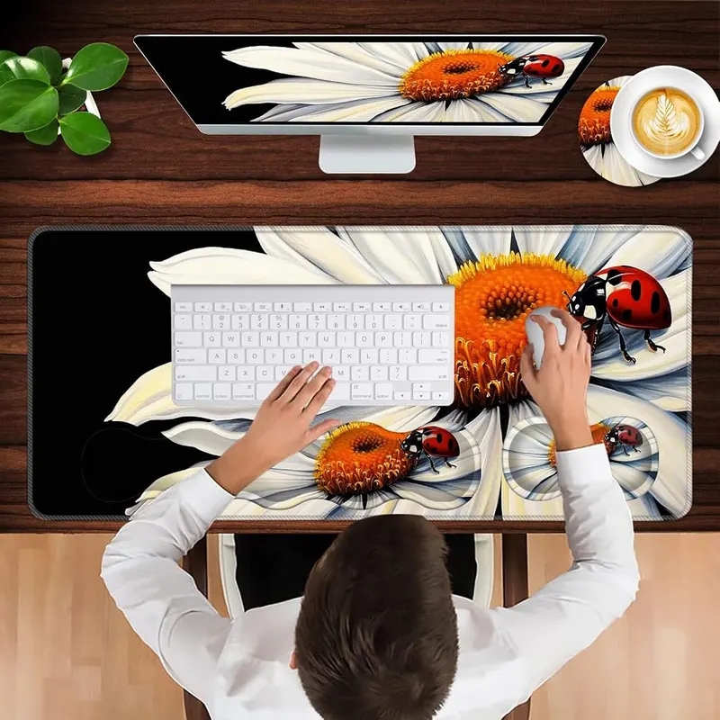CICPLKSE Keyboard Wrist Rest and Mouse Pad – Water Resistant Coating :A spill-proof coating makes liquids
