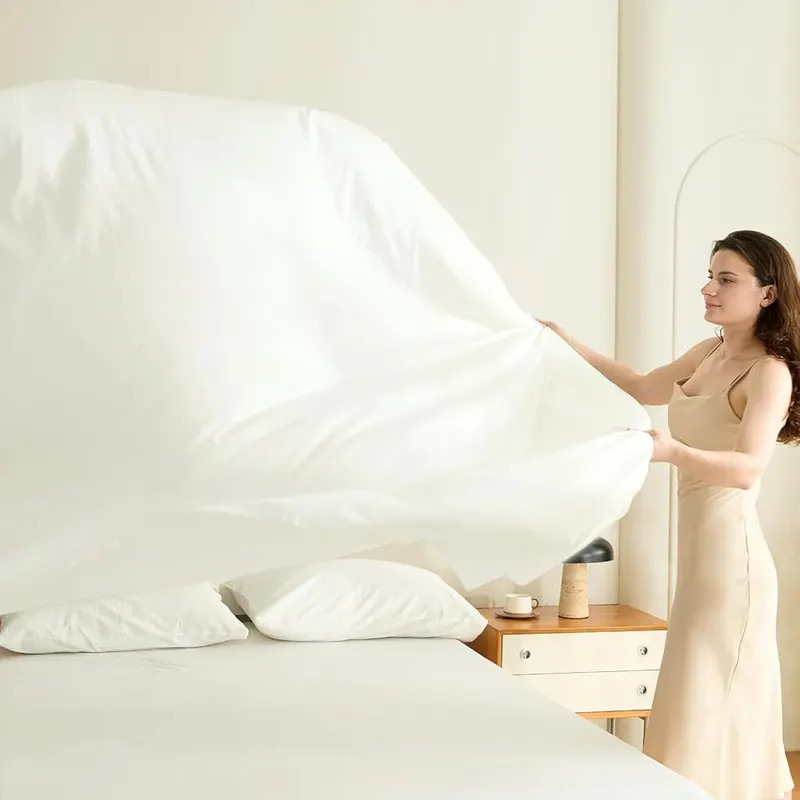 CieloCloud 100% Egyptian Long-Staple Cotton Queen Bed – Deep pocket fitted sheet