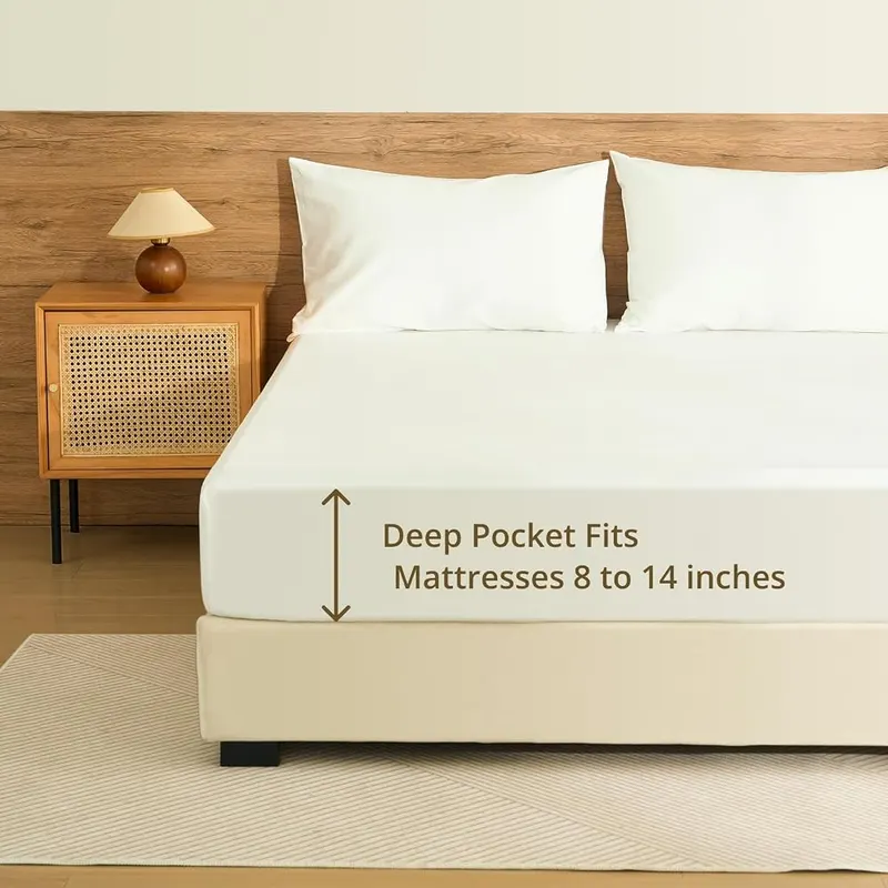CieloCloud Twin Fitted Sheet Only – Elastic strap with drawstring