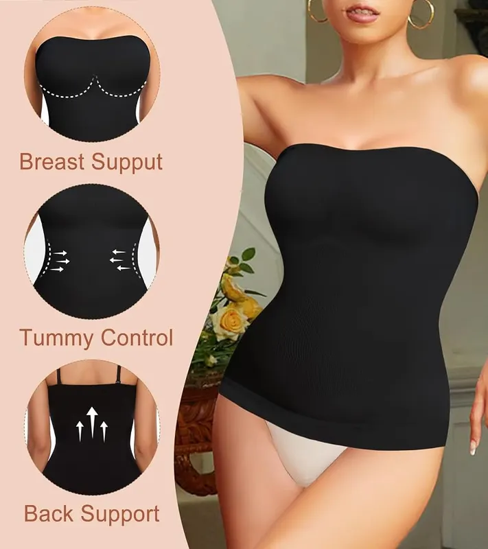 ciksob Strapless Shapewear Tank Top 2XL – Targeted tummy control