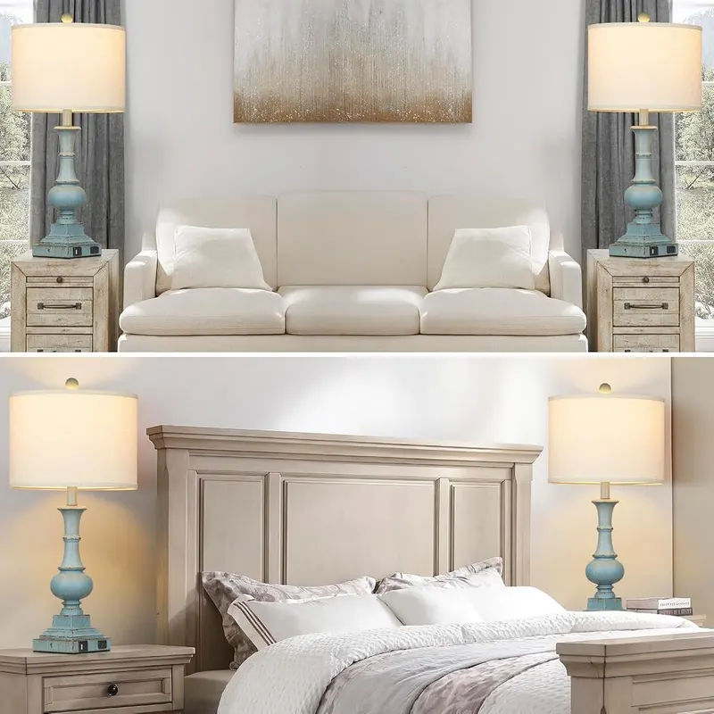 Cinkeda 26″ Farmhouse Table Lamps Set 3-Way – product photo 9 of 9