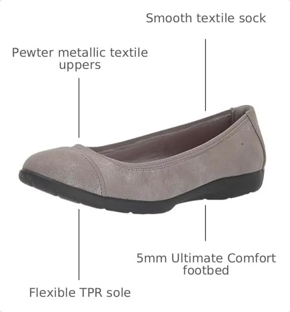 Clarks Grey’s Meadow Opal Ballet Flat – Offering supreme softness and lasting comfort, Cushion Soft’s