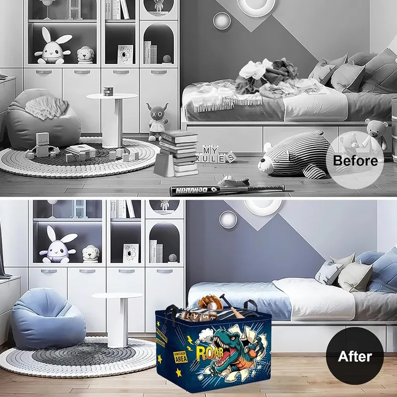 Clastyle Large Dragon Kid Storage Basket Foldable – Dino Baby Gift Basket