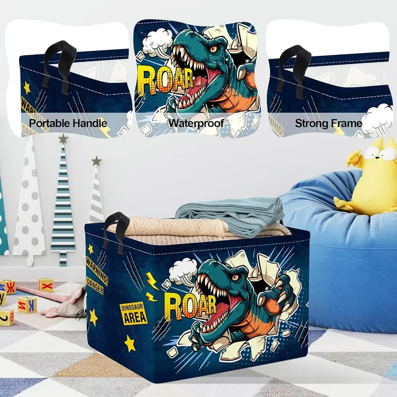 Clastyle Large Dragon Kid Storage Basket Foldable – Kids Toys Bin Box