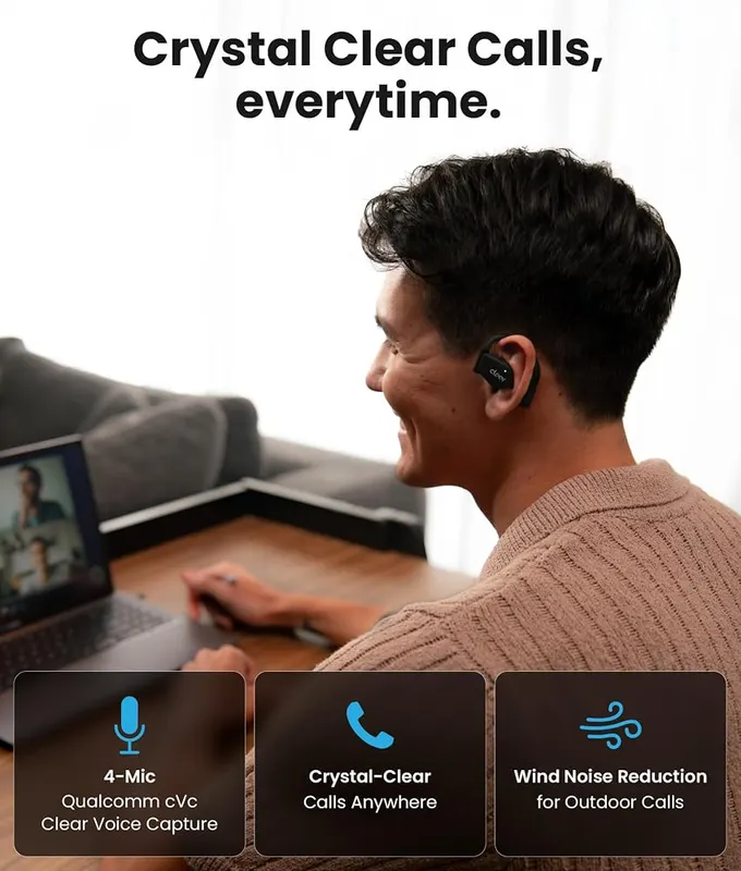 Cleer ARC 4 Plus Open Ear Earbuds – Cleer+ app EQ and touch controls
