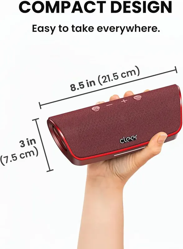 Cleer Scene Portable Bluetooth Speaker – Dual 48mm neodymium drivers
