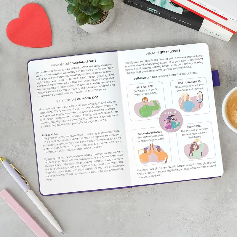 Clever Fox Self-Love Journal – A GUIDED JOURNEY TO SELF-LOVE –Spanning 180 days