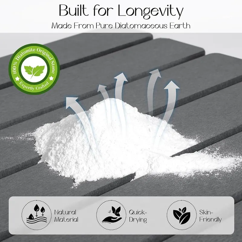 Closefriend Foldable Stone Bath Mat – Quick-dry stone surface