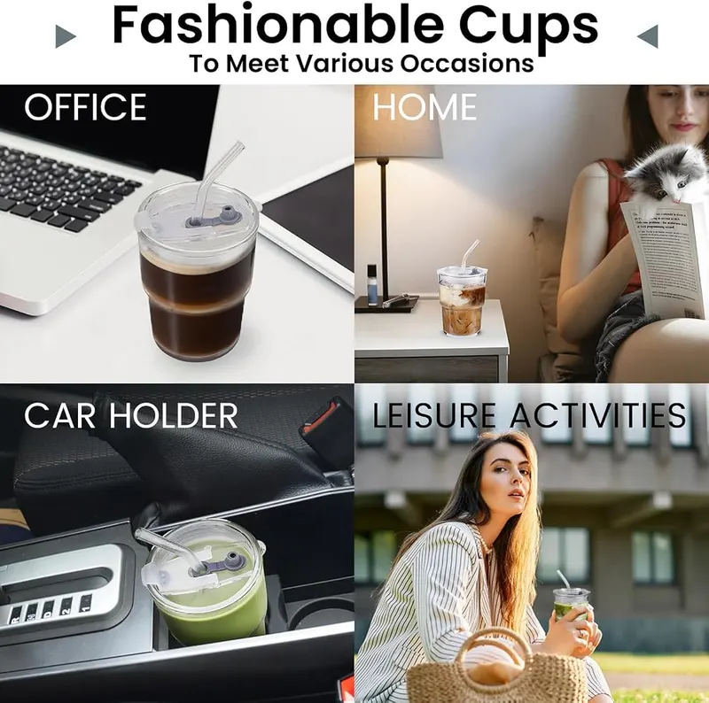 Colnic 2PCS Glass Cups – Versatile for various cold drinks