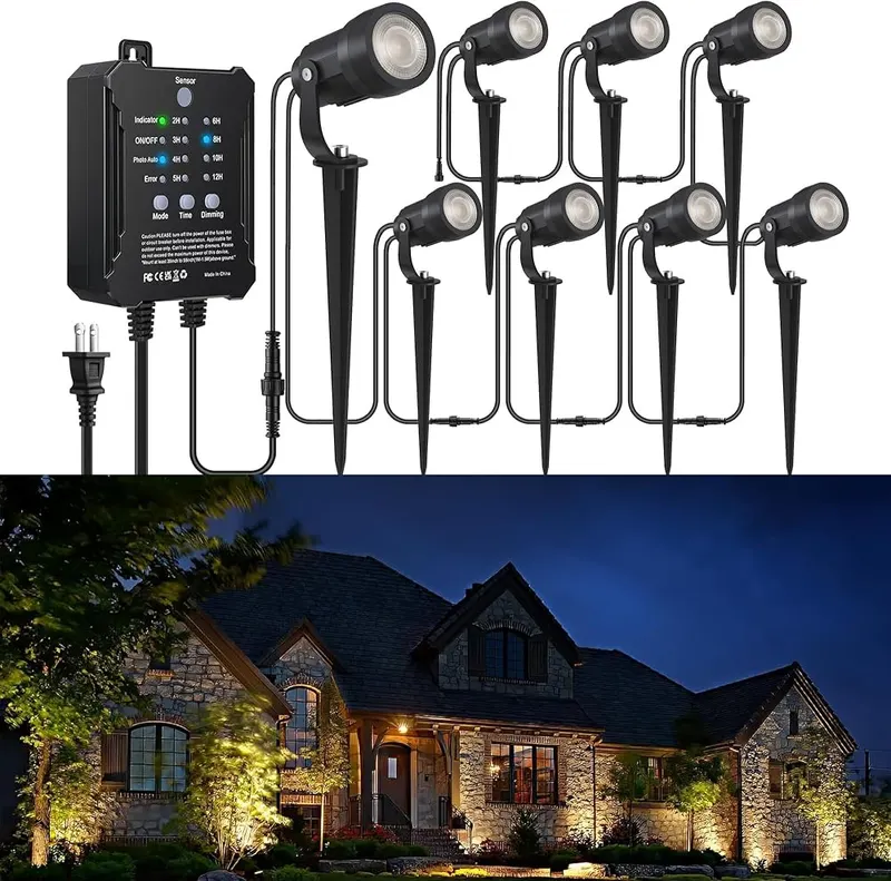 COLOER 8Pack 5W Landscape Lighting Kit in Black
