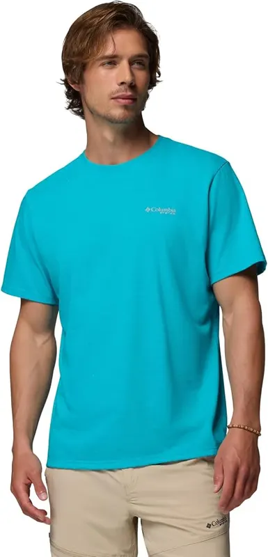 Columbia Men’s PFG Freezer Short Sleeve Tee Ocean Teal in Ocean Teal