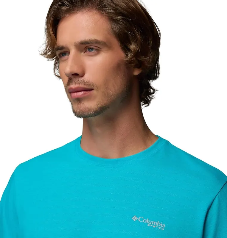 Columbia Men’s PFG Freezer Short Sleeve Tee Ocean Teal – Omni-Wick