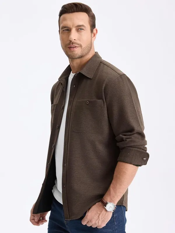 Comdecevis Mens Button Down Shirt Jacket Casual – product photo 3 of 7