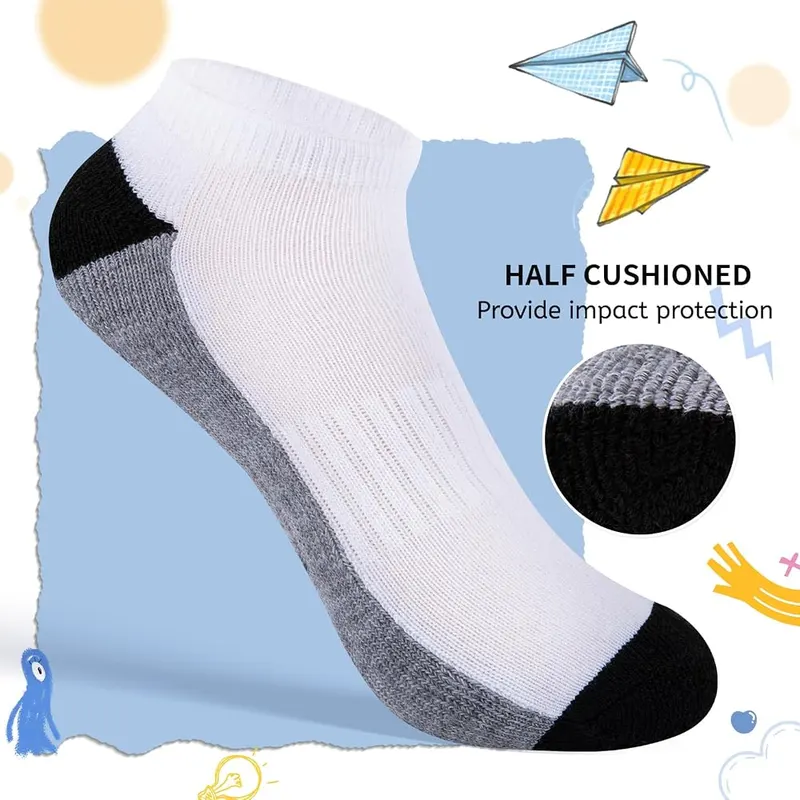 Comfoex Boys Socks 8 Pairs 6-8 4-6 – Arch Support