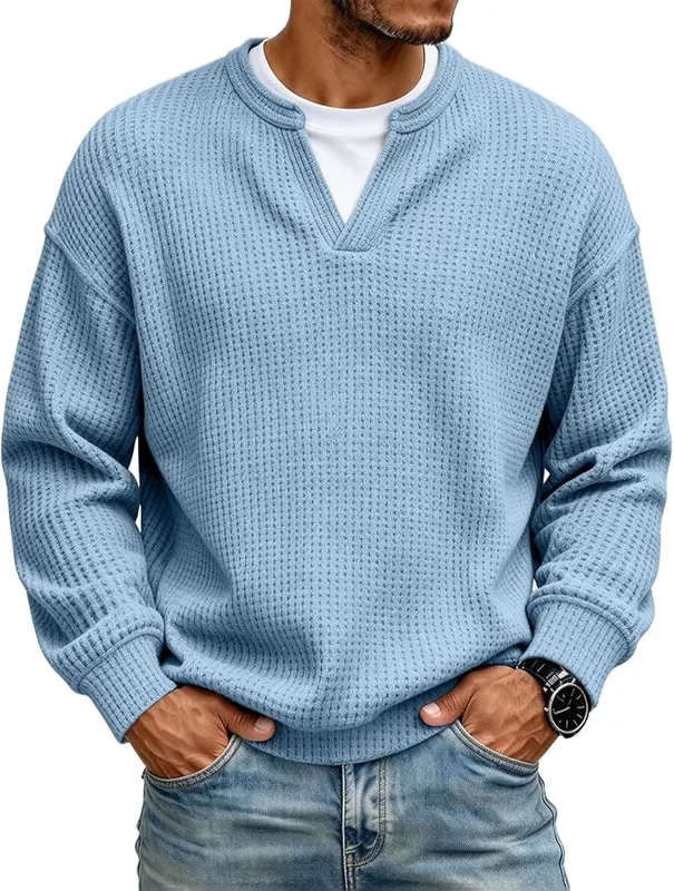 Comfort Layered Waffle Tee Men Waffle Thermal