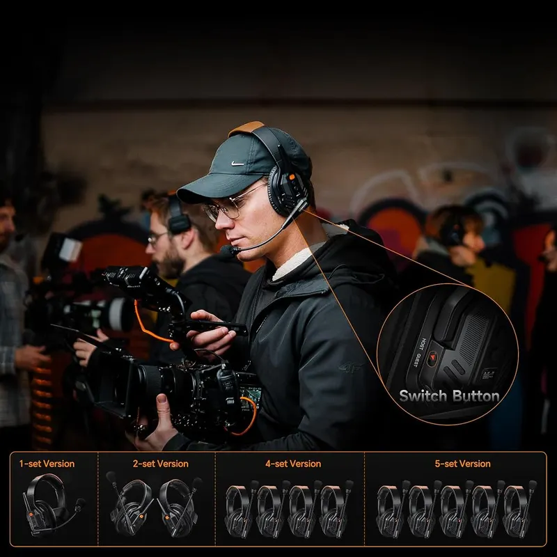 COMICA Seekcom S1 Wireless Intercom Headset System 4-User – Simultaneous four user full duplex communication