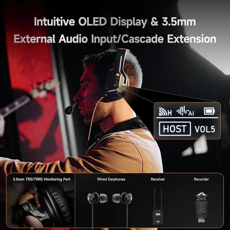 COMICA Seekcom S1 Wireless Intercom Headset System 4-User – Smart AI and ENC noise reduction