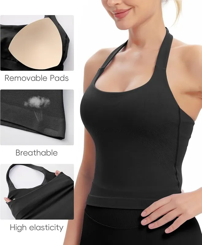 Comper Halter Workout Tops – Includes removable padding