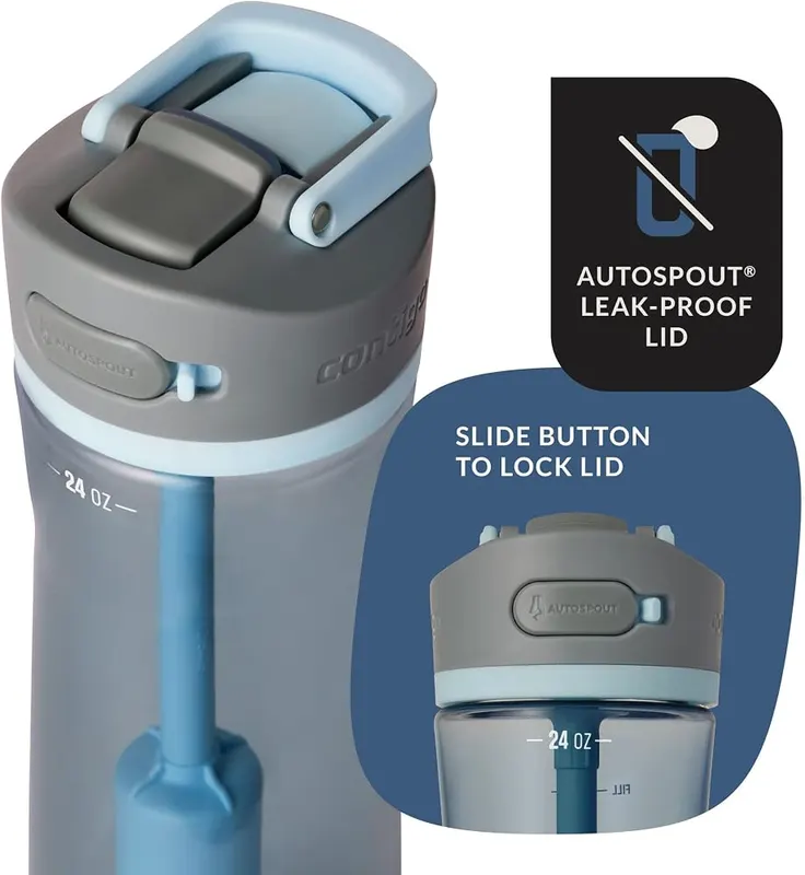 Contigo Wells AUTOSPOUT Plastic Filter Water Bottle – No-Leak Autospout Lid