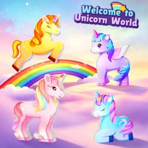 Coodoo Magnetic Tiles Unicorn Toys – features dreamy themed rainbow and sweet shapes
