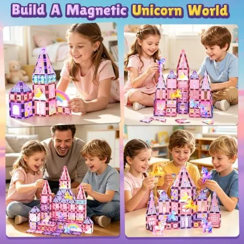 Coodoo Magnetic Tiles Unicorn Toys – compatible with most magnetic tile brands