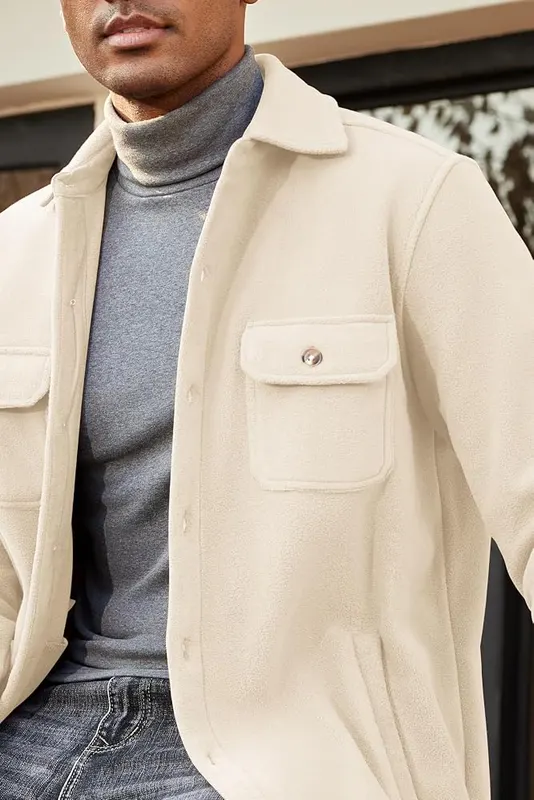 COOFANDY Men’s Polar Fleece Shacket Long Sleeve – 12 listed options