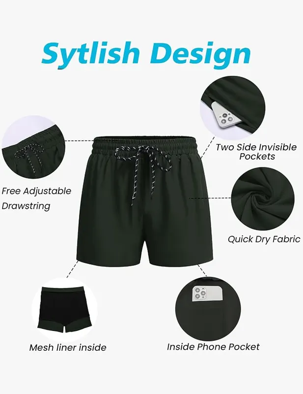 COOFANDY Men’s Swim Trunks Quick Dry Bathing – Convenient Pockets