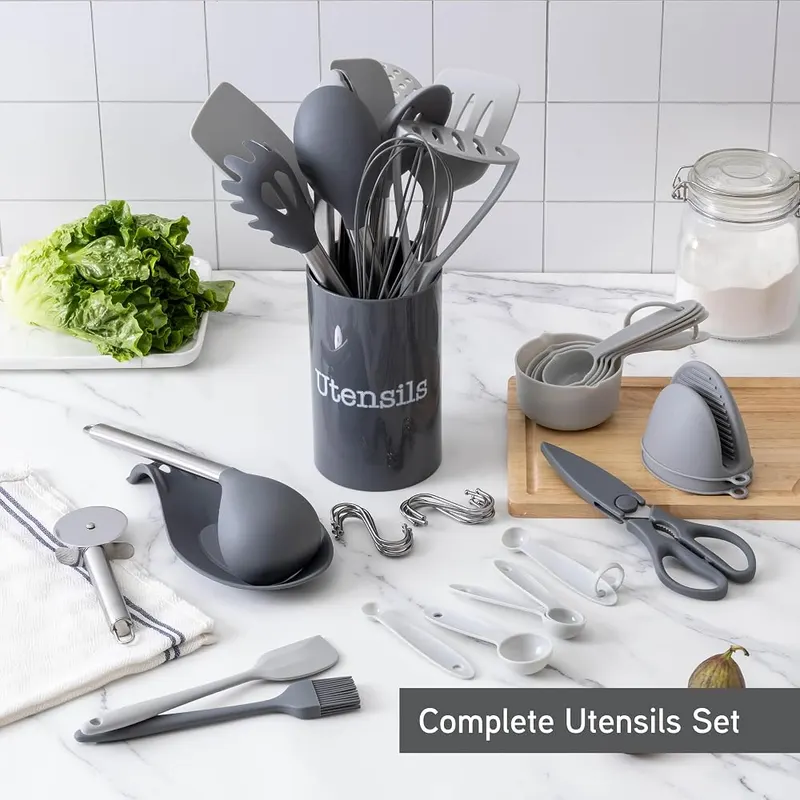 COOK WITH COLOR Silicone Cooking Utensils – Comprehensive Set