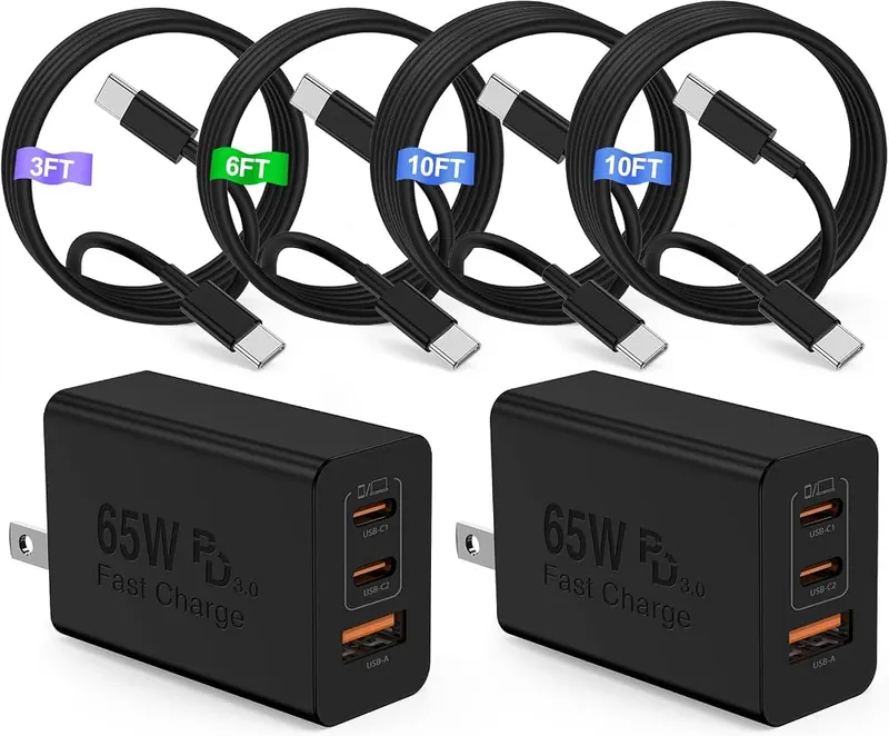 COONCXEN 65W USB C Charger Block in C Dark Blacks