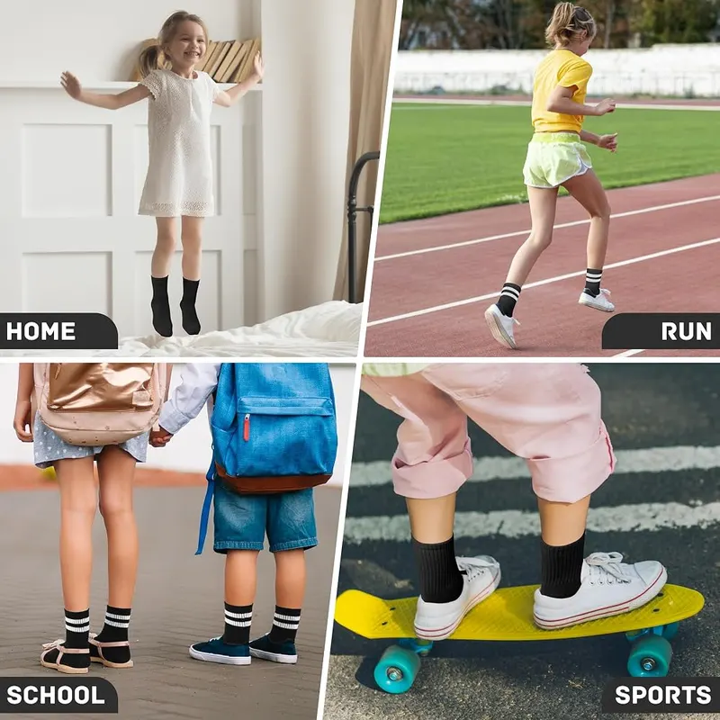 Cooraby 6 Pairs Kids Crew Socks Combed – product photo 7 of 7