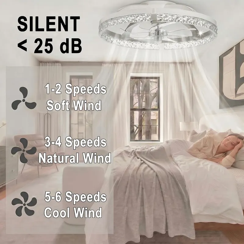 Coralov 24″ Ceiling Fan – Three color temperature lighting options