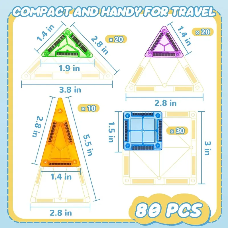 cossy Mini Magnetic Tiles – STEM-Powered Creative Play - Open-ended and inspiring, these