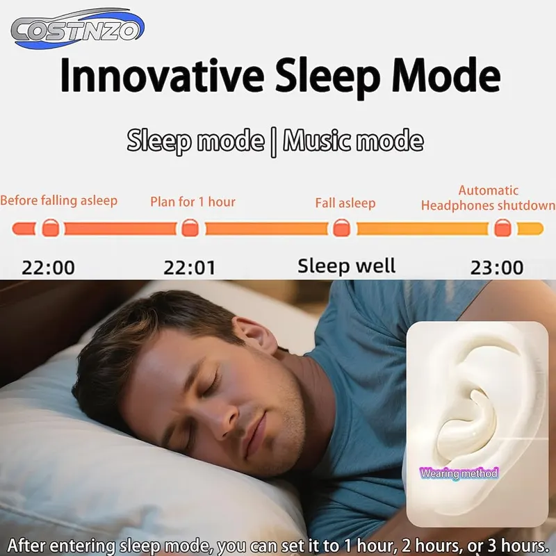 Costnzo Sleep Earbuds Beige – Sleep Mode with auto shutdown