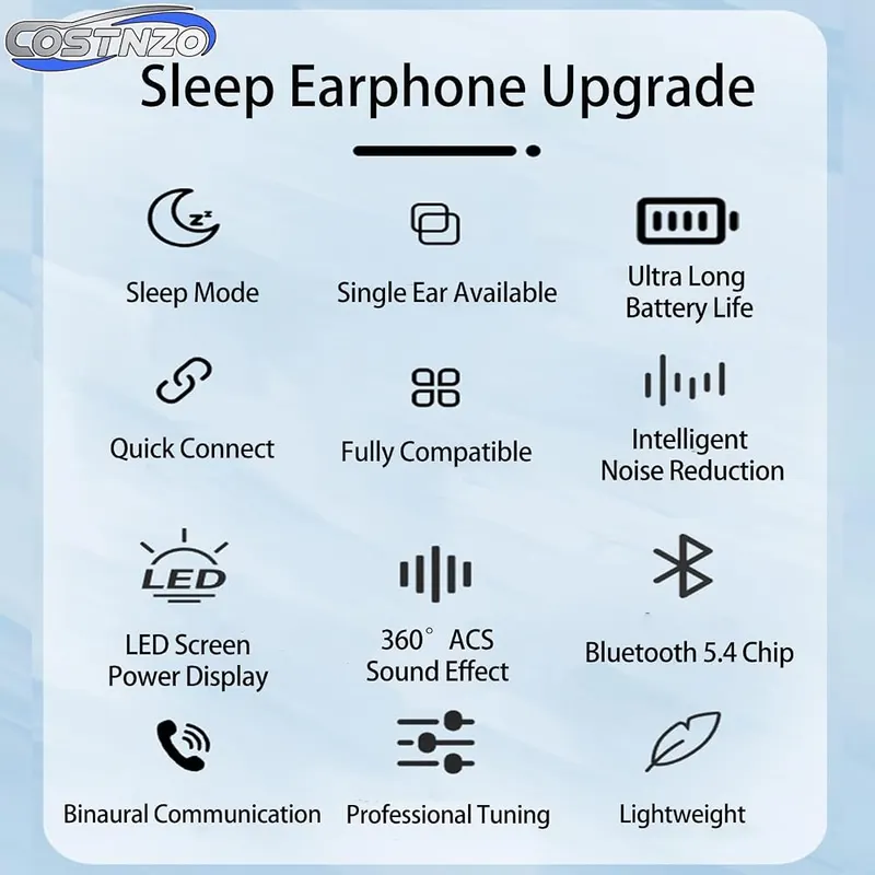 Costnzo Sleep Earbuds Beige – Twenty-four hours with charging case