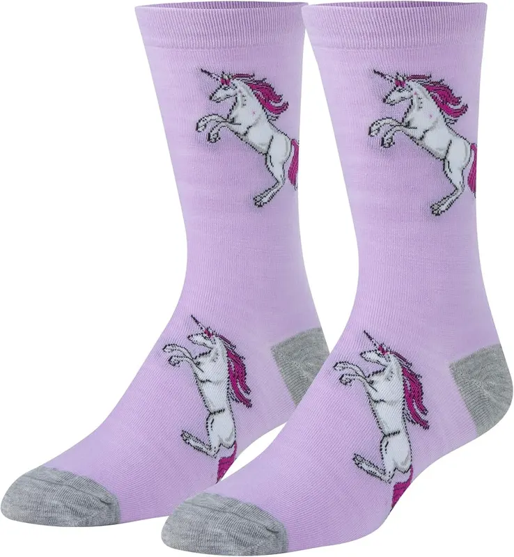 Crazy Socks – Purple Unicorn Crew Socks in Unicorn